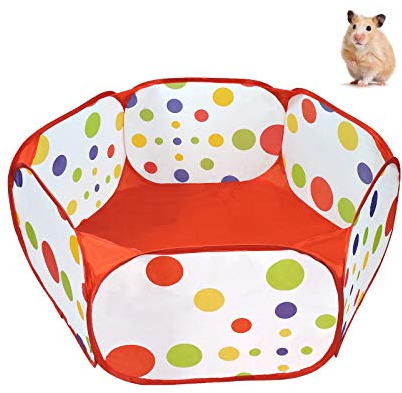 Andiker Kleintierzelt，tragbarer Outdoor-Sportzaun Popup-Zaun, Faltbarer Haustierzeltzaun Laufstall für Meerschweinchen, Hamster, Chinchillas und Igel, Kaninchen (rot)