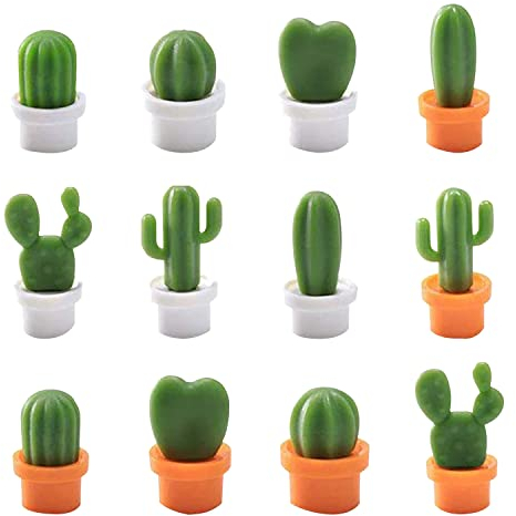 12 magneti per frigorifero a sfera di cactus, simpatici magneti per frigorifero, mini calamite da frigorifero, decorazioni magnetiche creative, adatte per cucina, soggiorno, ufficio