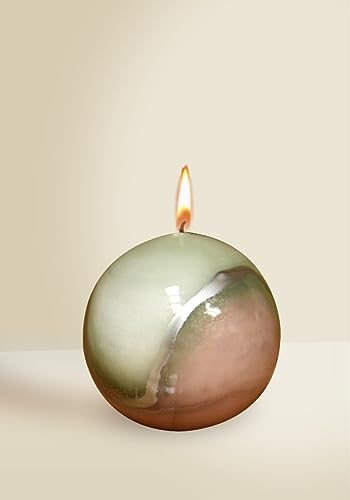 Kopschitz Kerzen Designkerze Lotos Kugelkerze Salbei Grün Ø 80 mm, 1 Stück