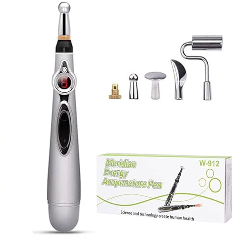 Akupunkturstift, Elektronische Akupunktur Stift, 5 in 1 elektronischer Massagestift, Akupunktur-Maschinen-Meridian-Stift zur Muskelheilung, Schmerzlinderung (Batterie nicht enthalten)
