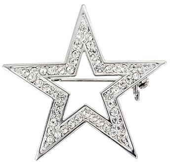 HAICN Broche en forme d'étoile en cristal et strass - Broche en émail - Bijoux tendance - Accessoires de mariage pour filles, Métal