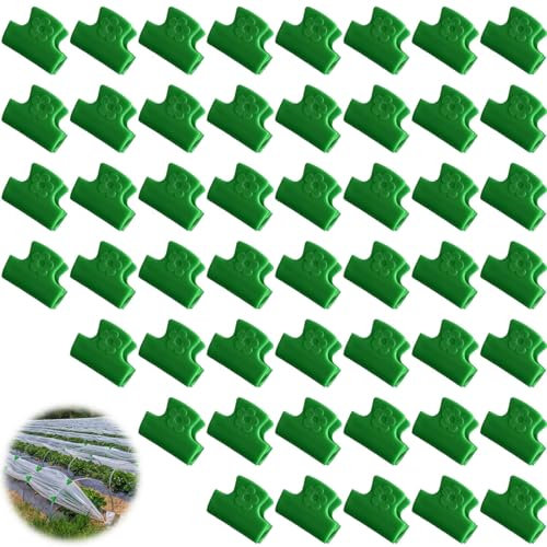 MIEIEDU 50 PCS Greenhouse Clamp Sturdy Plant Clip Hoop Clip for Fixing Plant Cover and Greenhouse Plastic Sheeting