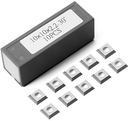 SainSmart Genmitsu 10pcs Square Shape Tungsten Carbide Cutters Inserts Set, Spoilboard Surfacing Router Bit Replacement Cutter Accessories, 10x10x2.2mm, 30° Cutting Angle