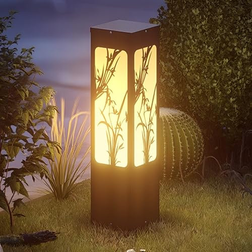 Lámpara de camino moderna cuadrada para iluminación de paisaje, pilar de césped E26, lámpara de calle cuadrada, luces de camino para exteriores, luminaria de bolardo exterior para jardín, césped, pati