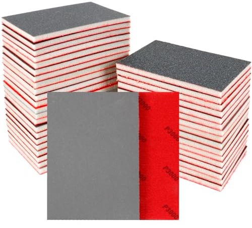 24 Pcs Sanding Sponge 3000 Grit, Washable & Reusable Sanding Blocks for Wood, Metal, Drywall, Glazing, Wet Dry Sandpaper for Smooth Finishing