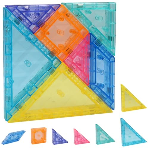 Dryxog Tangram Magnetico Costruzioni Magnetiche Giocattolo Educativo Creativo Gioco per Bambini Realizzare Forme Geometriche Giochi Didattici Shape Puzzle Gadget Viaggio Compleanno Ragazzo Ragazza