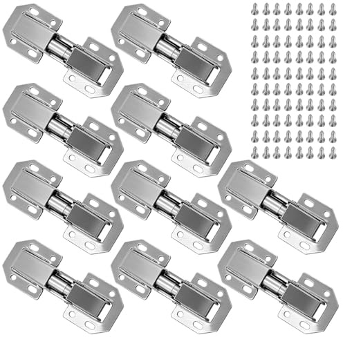 Brvozify bisagras para muebles de cocina, bisagra atornillable pequeña 78 x 33 mm, 3 pulgadas puerta de gabinete arremetida con tornillos, para armarios de cocina, puertas de armario
