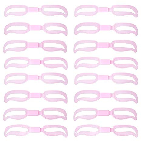 BAZEITFLOW Lot de 20 Sets de Pochoirs à Sourcils Réutilisables Réglables, Accessoires de Maquillage pour Femmes et Adolescentes, Outil Pratique pour Entretien des Sourcils au Quotidien