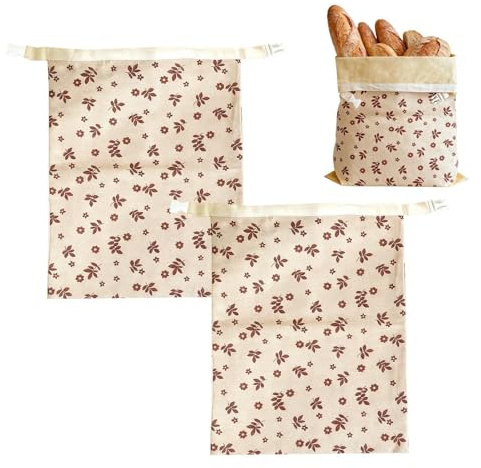 Bolsas para pan de masa madre, 2 bolsas extragrandes de ceras de abejas con cierre de cremallera. bolso reutilizables de lino orgánico para almacenar pan de masa madre y panes caseros