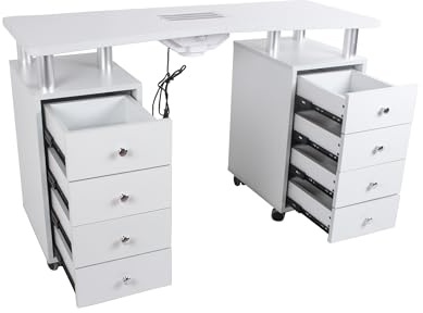 Table de manucure professionnelle à 8 tiroirs, pour salon de beauté, studio d’artiste