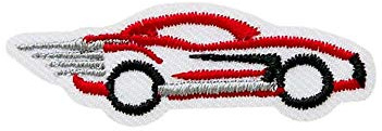 Mono-Quick Bügelbild Aufnäher Patch Applikation zum Aufbügeln Rennwagen Auto 5,0 x 1,8 cm, 04145, farbig