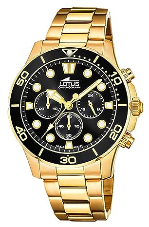 LOTUS Reloj Hombre 18758/3 Excellent Caja de Acero Inoxidable 316l Dorado Correa de Acero Inoxidable 316l Dorado