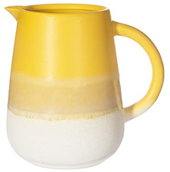 17cm Tall Ombré Glaze Ceramic Jug (Yellow)