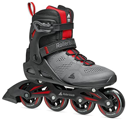 Rollerblade Macroblade 84 's Adult Fitness Inline Skate, Dark Gray & Red, Performance Inline Skates