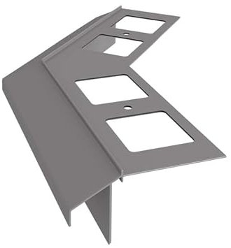 Renoplast® Aluminium Ecke 135° für Traufprofil K100R Grau | Fertigstellung von Terrassen und Balkonen | Fliesenböden auf Klebemörtel | Wasser ablaufsysteme Winkelprofil | Korrosionsschutz