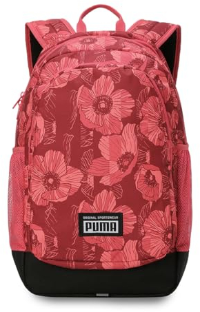PUMA Academy Backpack, Unisex-Kinder Rucksack, Intense Red-Floral AOP, OSFA - 090697