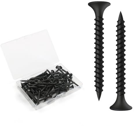 BOUMVID Vis Placo à Fixation Rapide M3.5 x 35 mm, 50 Pièces Vis Phosphatées Pour Plaque de Plâtre Sur Profilé en Acier Pour Cloisons Sèches, Vis Noires Tête en Trompette Pour Cloisons Sèches