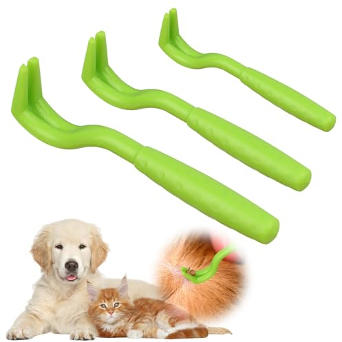 TNOMSNO Zeckenentferner, 3er Set Zeckenzange Zeckenhaken Zeckenhebel, Einfacher und Sicherer Zeckenentferner, Zeckenhaken für Hunde, Katze, Pferd, Mensch