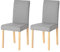 Küchenstühle 2er Set Stühle Esszimmer 2er Set, Holzstühle/Essstuhl/Esszimmerstühle Holz Für Büro/Küche/Esszimmer/Wohnzimmer Stühle aus 5 CM Gummiholzbein Leinengepolsterter Stuhl Grau 92 cm Hohe
