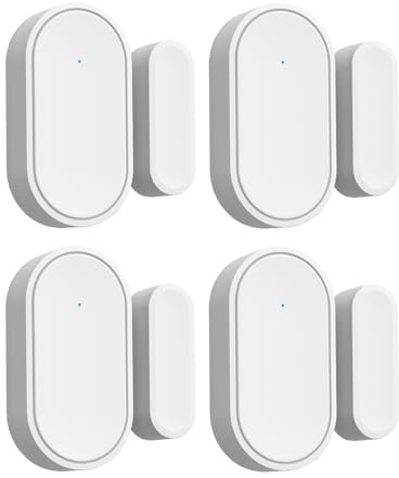 Fönsterlarm, Magnetisk Fönsterdörrsensor Larm Fönsterlarmsensorer Dörrlarm Vid öppning 433mhz Magnetisk Dörrdetektor Lågspänningslarm Dörr- och Fönsterlarm (4 pack)
