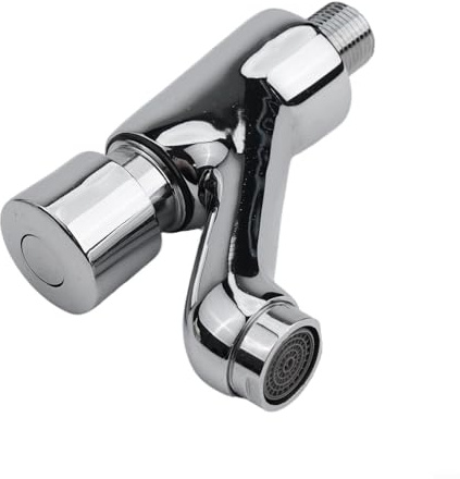 Besttoolifes Wandmontierter selbstschließender Wasserhahn Messing Einzelner Kaltwasserhahn Druckknopf Verzögerungshebel Chrom Badezimmer Waschbecken Waschbecken Wassersparendes tropffreies Design