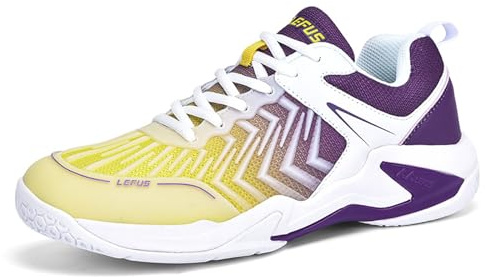 BLBK Badmintonskor, squashskor, inomhusskor för olika golvbeläggningar, bekväma och fast grepp/unisex volleybollskor, lila, 36 EU