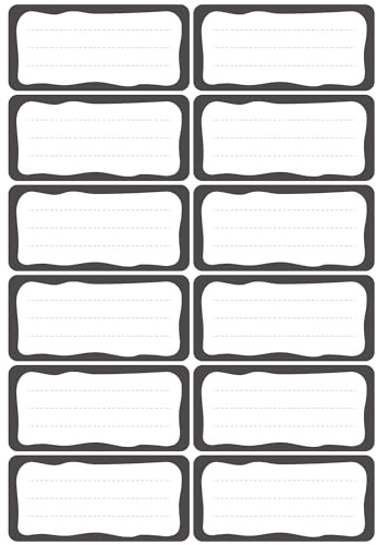 JEJA Self Adhesive Labels, Black Border Address Labels, 120 pcs Multi-Purpose Name Labels, for Book, Jars, Water Bottle, Kitchen Company School