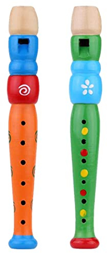 Strumento musicale flauto per bambini in legno, giocattolo leggero per flauto educativo precoce, colore casuale