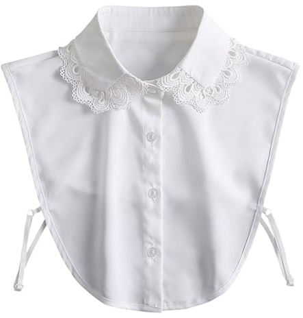 UPKOCH Cuello Falso de Encaje para Mujer Cuello Camisero de Gasa con Ondas Accesorio Transpirable y Cómodo para Blusas Vestidos y Suéteres 1 Pieza
