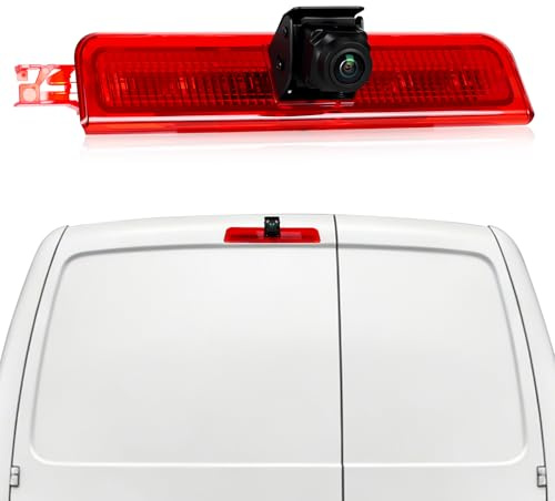 CAMECHO Backkamera med bromsindikator, HD-nattsyn, IP67 vattentät kamera för VW Caddy 2003–2015, bromsljus med vidvinkel 140°, 12 V, 10 m kabelansluten anslutning