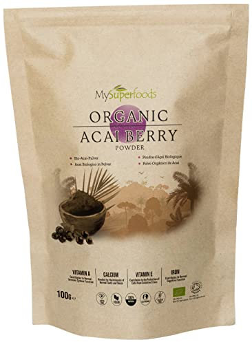 MySuperfoods Organic Acai Berry Powder, Natural Source of Antioxidants (100g, Pack of 1)