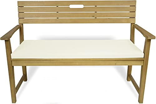 Rollmayer Bankkissen Bankauflage Sitzkissen Bankpolster Auflage für Bänke in Haus und Garten Kollektion Vivid, 1 Stück (Ecru 2, 120x40x4cm)