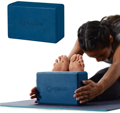 Gaiam Yoga Block, EVA Foam for Balance & Stretch (1 Block, Indigo Ink)