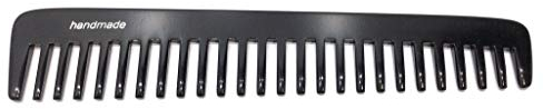 Swedish Crown grosser Strähnenkamm 18 cm handgemacht gesägt schwarz Styling-Kamm mit grober Zahnung Lockenkamm zum Entwirren (6064 CA)