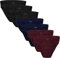 BRUBAKER 7er Pack Herren Slips Baumwoll Mix 3X Anthrazit / 2X Blau / 2X Bordeaux Rot Gr. L