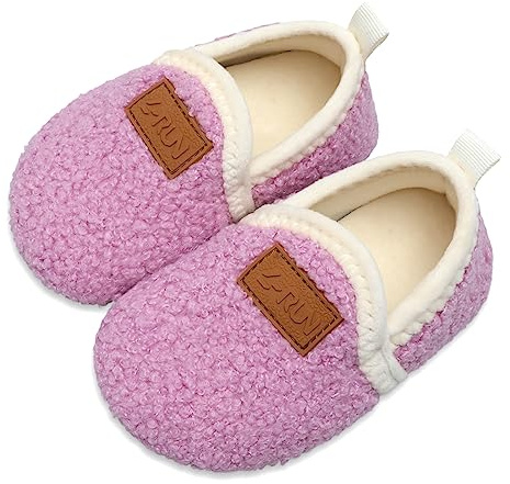 L-RUN Kids House Slippers Boys Girls Home Slippers Purple 6.5-7.5 Toddler=EU24-25