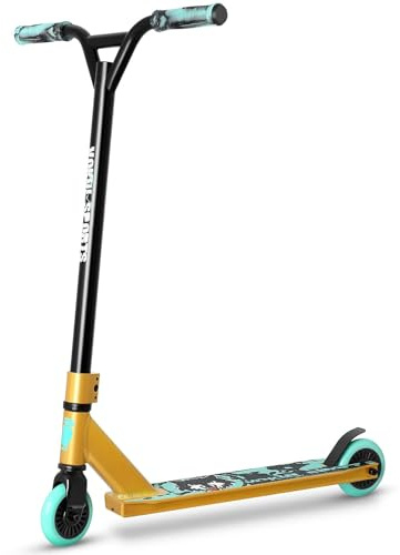 VOKUL TRII S2 Stunt Scooter - Freestyle Pro Spec 360 Degree - Tricks Scooter for Age 6+ Beginners Kids Boys Girls Teens, 20 W*32.5 H Handlebar, Reinforced Lightweight AL6061 20 L*4 W Deck