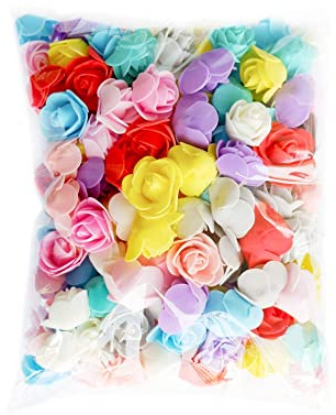 Mini Schaumrosen,100 PCS Künstliche Schaumstoffblumen Mini Schaumstoffrosen Gefälschte Blütenköpfe Bulk Künstliche Blumen für Heimwerkerhandwerk Hochzeitssträuße Partytische Heimdekorationen