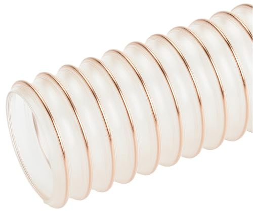 Tuyau spiralé en polyuréthane à pression moyenne - Difficilement inflammable - DIN 4102 B1 - Tuyau d'aspiration (diamètre intérieur du tuyau : 75 mm)