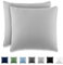 REDKEY Kissenbezug 80x80 cm - 2er Set Kopfkissenbezug - Mikrofaser Kissenhülle für Kissen, Kopfkissenbezüge mit Laschenvershluss, 80 x 80 Pillow Case - Hellgrau