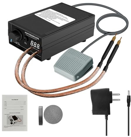 Rainorning 8000W Dual Pulse Spot Welding Machine, 18650 Li-Battery Cellphone Battery 0.1-0.3mm Nickel Sheet DIY Welding Digital Spot Welder (Pedal Type)