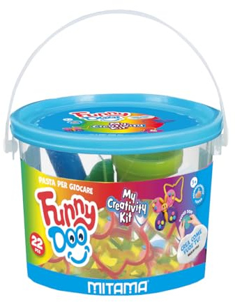 Mitama Barattolo My Creativity Kit Funny Doo, Pasta da modellare, 22 pezzi, Scatola Gioco con formine, da 3 anni in su, Gioco e Tempo Libero, Bambini