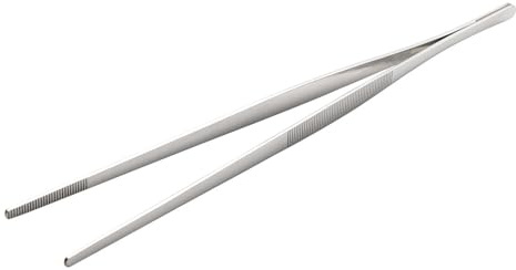 Grill Tongs - Stainless Steel Cooking Tweezers | Heat Resistant Kitchen Food Clamp for Baking Buffet Steak Fish Salads