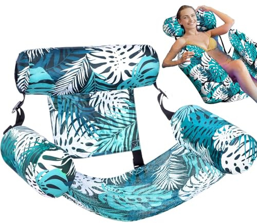 Hamaca Flotante para Piscina, de natación para Adultos, colchón Inflable con, sillón de natación Inflable para Piscina, inflables con sillas flotantes 76x40.5x61cm