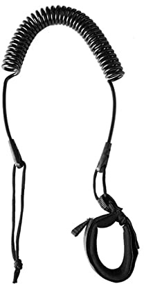Mirweon Laisse de surf enroulée en TPU avec sangle de cheville pour planche de surf, accessoires de surf, planche à pagaie, jambe, corde à la cheville