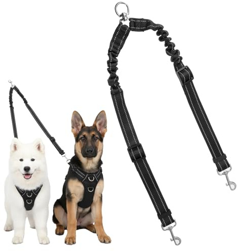 Double Dog Lead for 2 Dogs Walking No Tangle Dual Lead for Small Twin Dogs Walking, No Pull Two Dog Leash