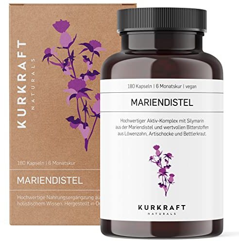 KURKRAFT Mariendistel Kapsel (120 Stk) - Komplex mit Sylimarin, Artischocke, Löwenzahn und Desmodium
