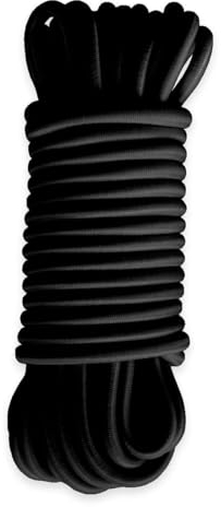 Corda elastica Nera 15 m - Qualità PRO TECPLAST 9SW - Cavo per teloni con diametro 9 mm