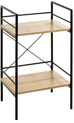 HAKU Möbel Beistelltisch Eiche, schwarz, MDF, Metall - Maße: B 34 cm x H 62 cm x T 27 cm, Style: Modern