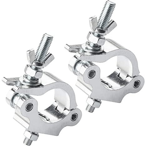 2Pack Clamps for Lights Stage Lighting Accessories, O Pole Clamp Quick Release Truss Clamp, 40mm-52mm Half Coupler Mounting Bracket Light Moving Head Hooks (GM03A)